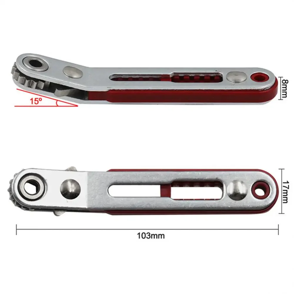 Minillave de trinquete portátil, Control bidireccional hexagonal Torx para destornillador de cabeza única/doble, herramienta de brocas de 1/4