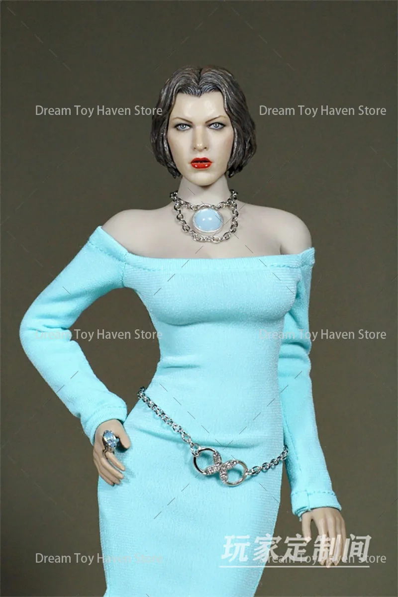 

1/6 Female's Soldier Dress Slim Long Sleeves Off-Shoulder Bodycon Skirt Accessory Fit 12Inch TBL PH Action Figure Model Toys