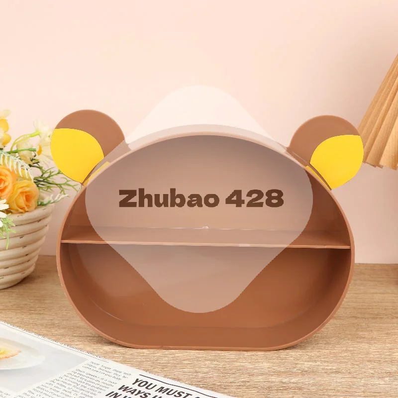 Cute Cartoon Bear Ear Desktop Storage Rack Double Layer Partition Organizer Shelf For Student Dorm Desk Cosmetic Stationery