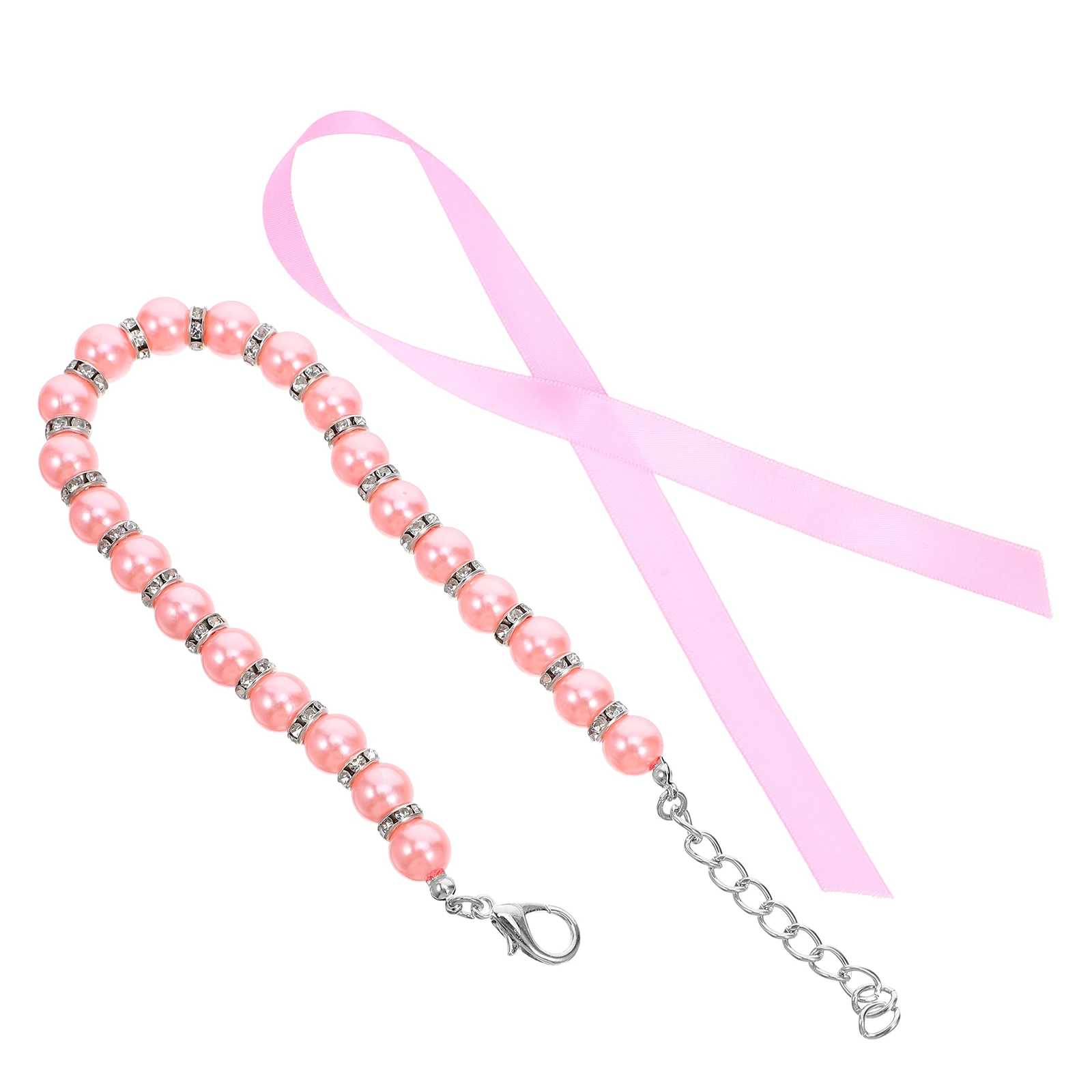 

Imitation Pearls Necklace Collar for Dogs Cats Bling Accessories Ribbon Bow Pet Jewelry White Comfortable Fit Easy to Clean