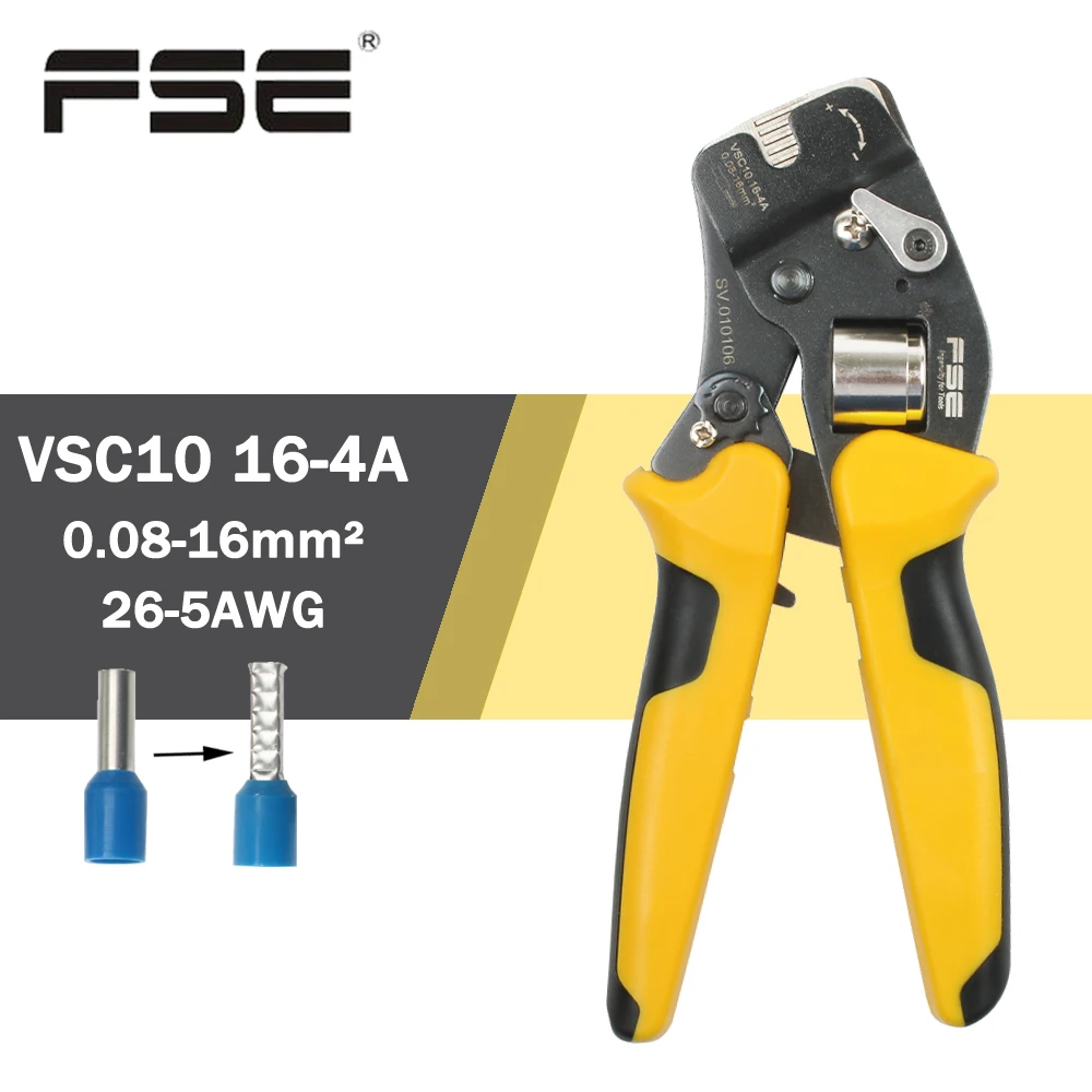 Hand tools mini-type self-adjustable crimping plier VSC10 16-4A Special 23-5AWG four-sided crimp Tweezers Knife