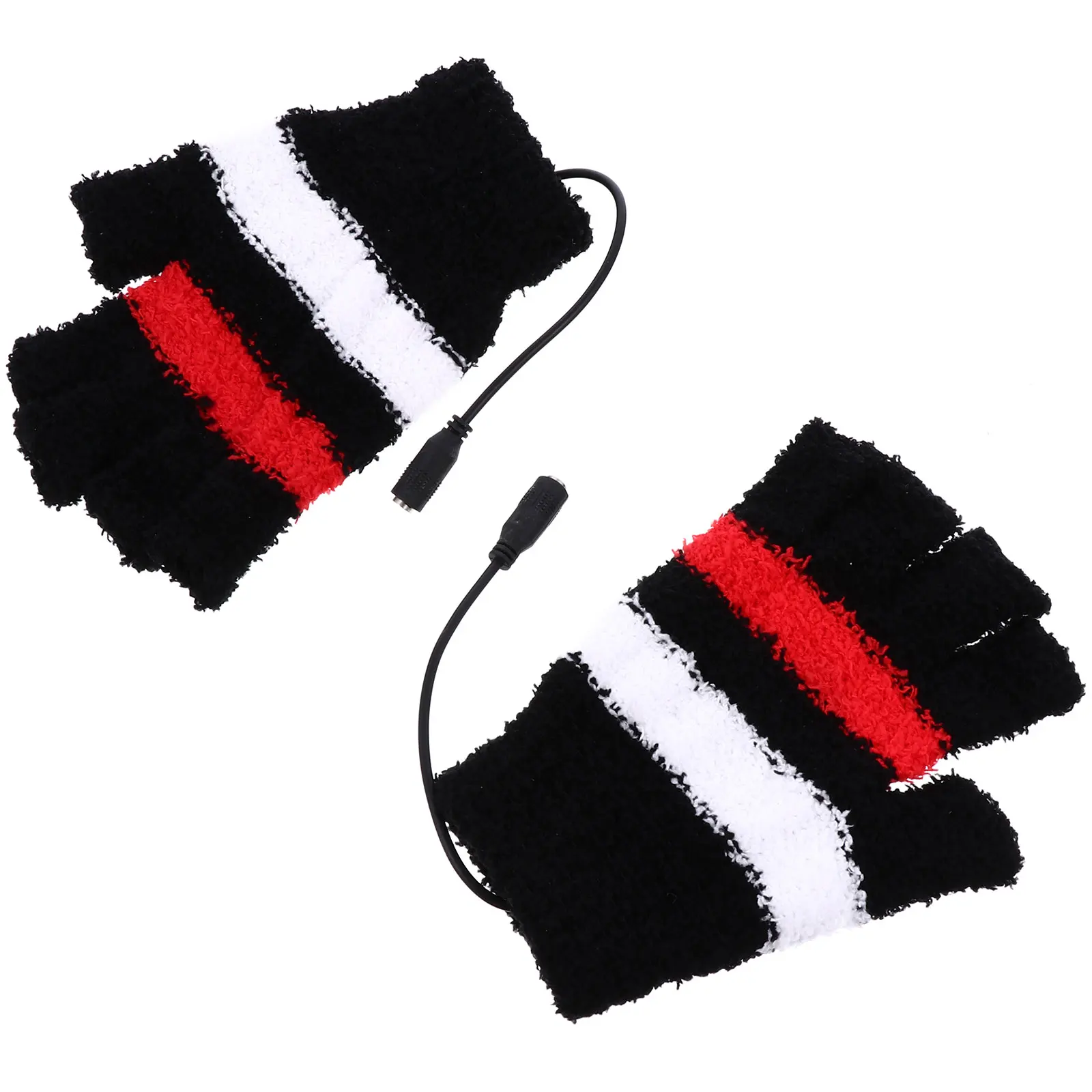 

Heated Gloves USB Hand Warmer Mittens Half Finger Wool Gaming Outdoor Skiing Electric Heating Winter Camping Hiking Emergency