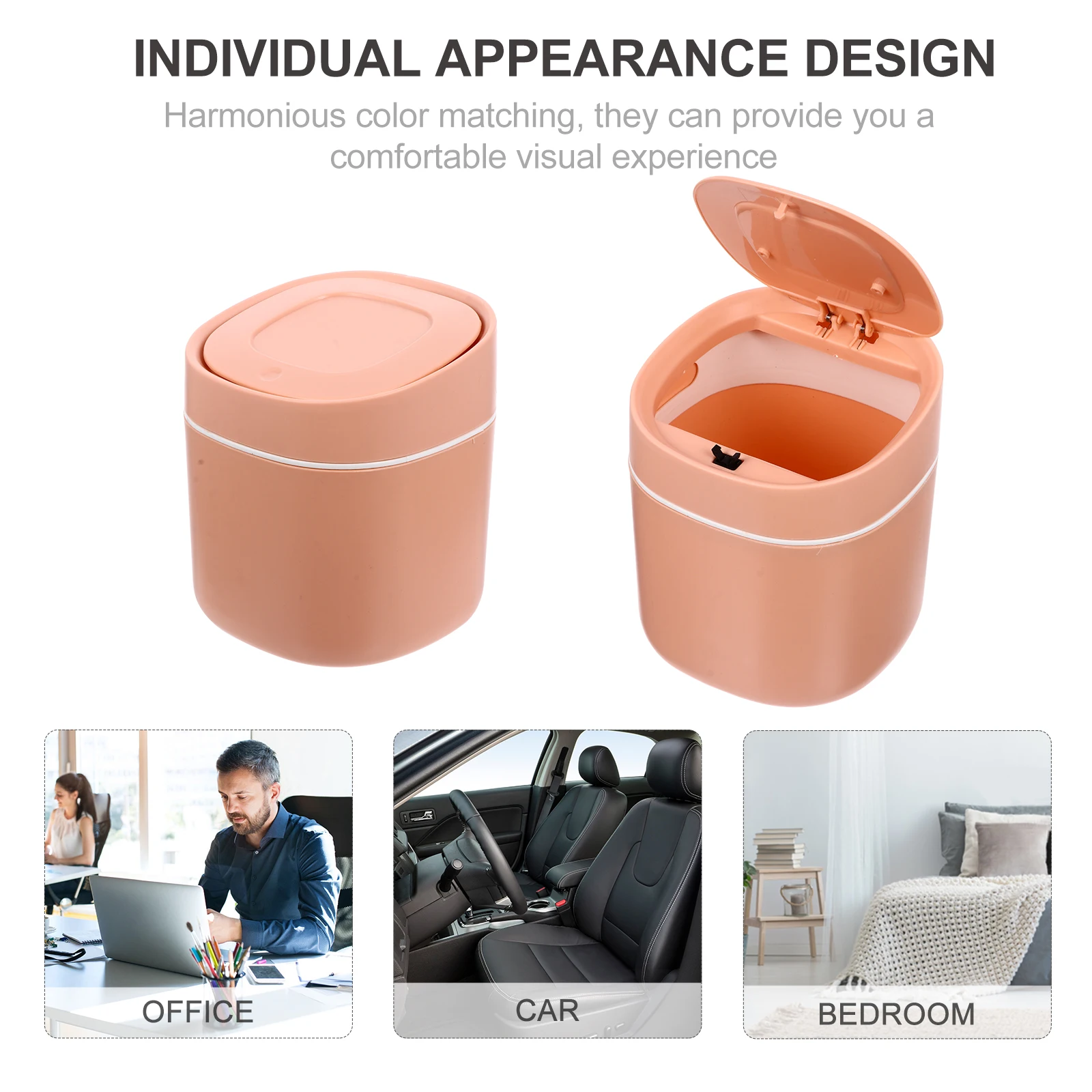 

Plastic Desktop Trash Can Mini Rubbish Bin Garbage Holder Pollution-Free Waterproof Lightweight Space-Saving Adorable Recyclable
