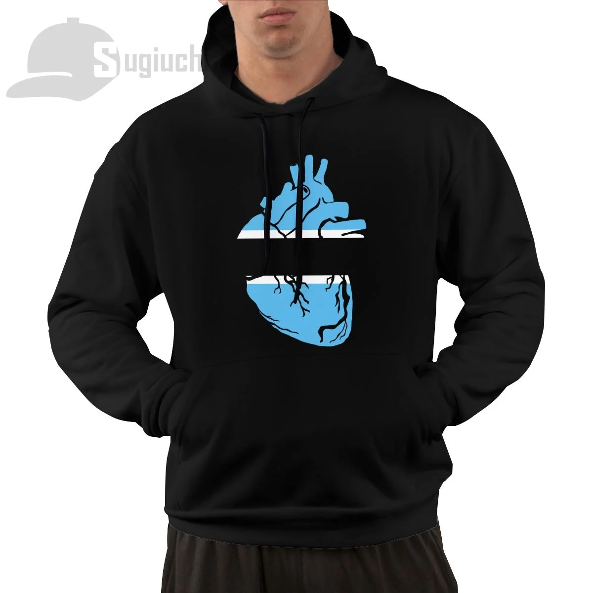 Botswana Anatomical Heart Shape Country Flag Cotton Pullover Hoodie Men Women Unisex Hip Hop Style Sweatshirt