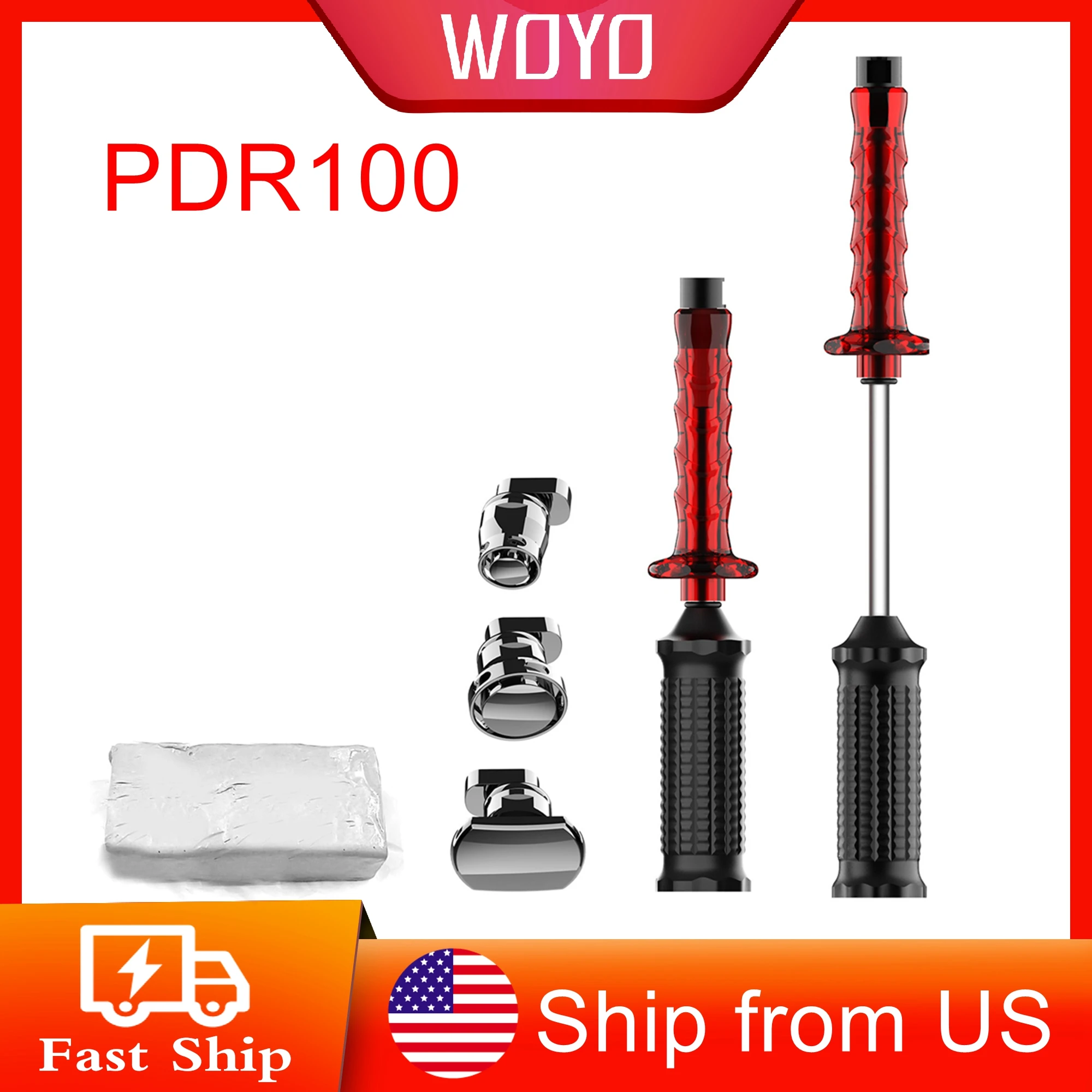 

WOYO PDR100 Slide Hammer Dent Puller with Tabs Set, Automotive PDR Paintless Dent Repair Tools for All Car
