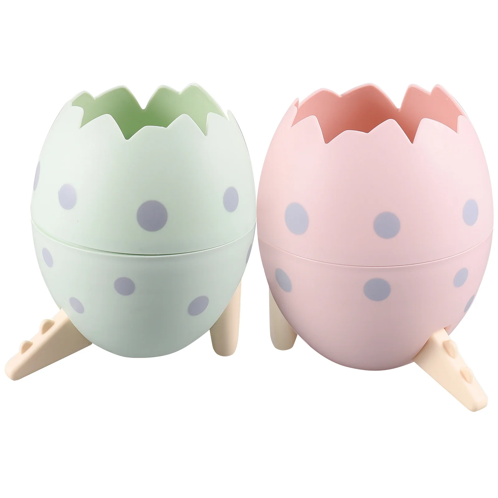 

2 Pcs Dinosaur Egg Pen Holder Desk Holders Cartoon Pencil Pp Accessories Office
