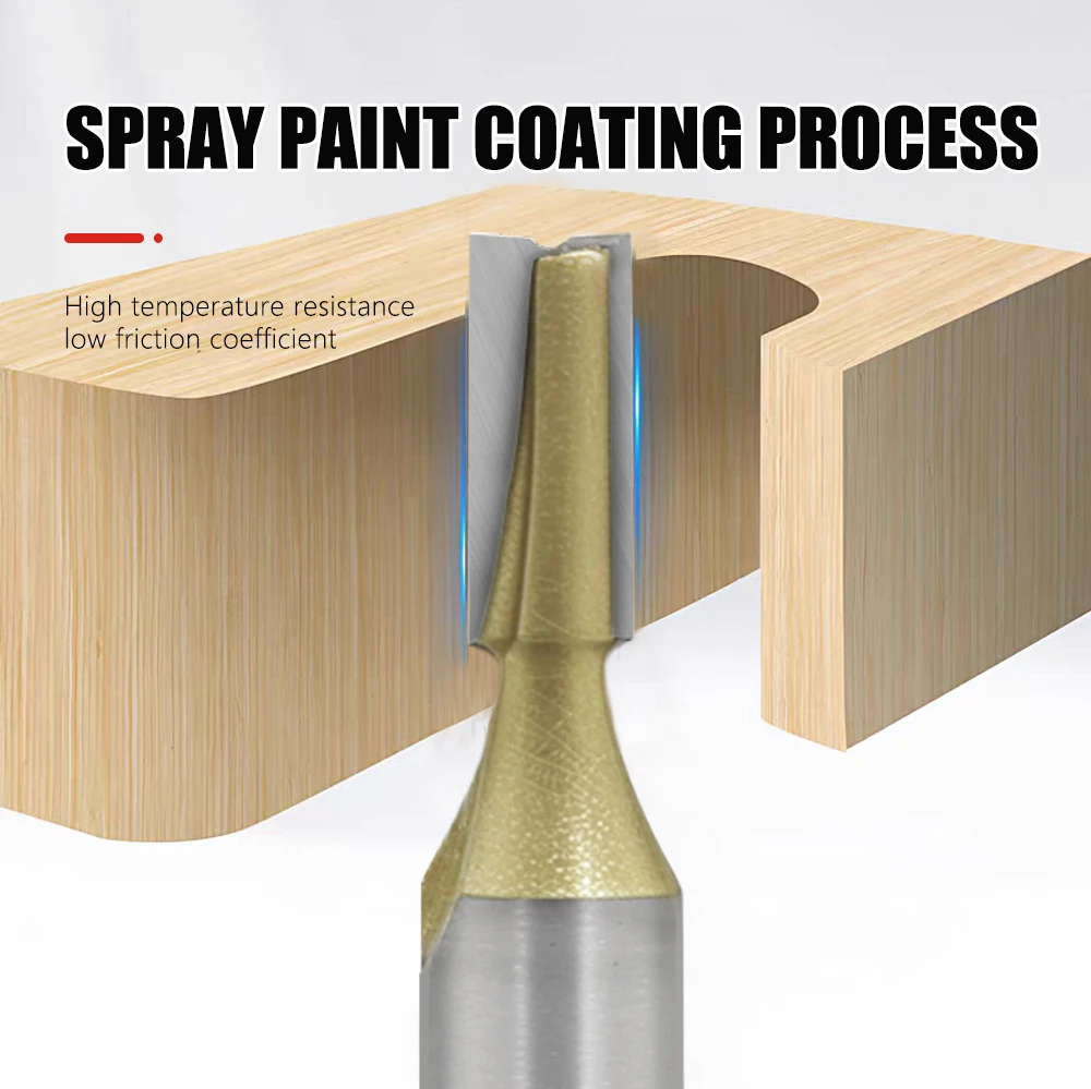 AURWOF 1 Stück 6 mm 1/4 1/2 Schaft Gerader Fräser Holzbearbeitungswerkzeuge Holzfräser für CNC-Trimmung H060020 – Detail 5