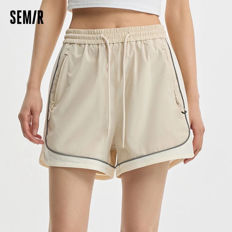 Semir-pantalones cortos deportivos de secado rápido para mujer, Shorts holgados, elegantes, a la moda, verano, 2024