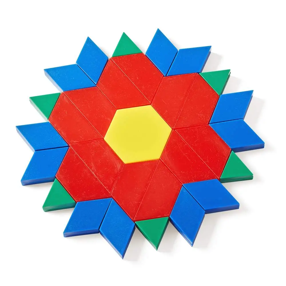 Blocchi con motivi educativi: set da 1,250 pezzi per bambini, Montessori, apprendimento geometrico, riconoscimento della forma e della simmetria