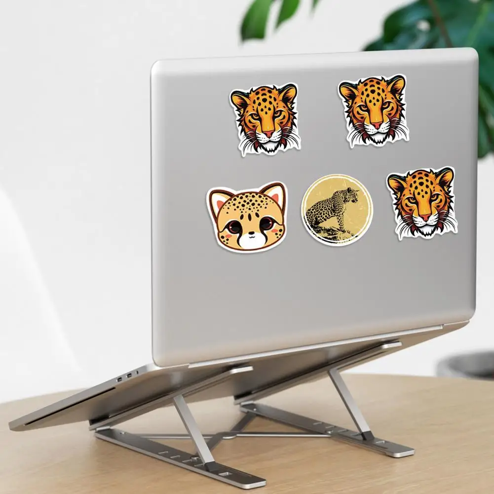 Pegatinas impermeables resistentes a la decoloración, paquete de pegatinas de dibujos animados de leopardo para papelería, portátil, guitarra, teléfono