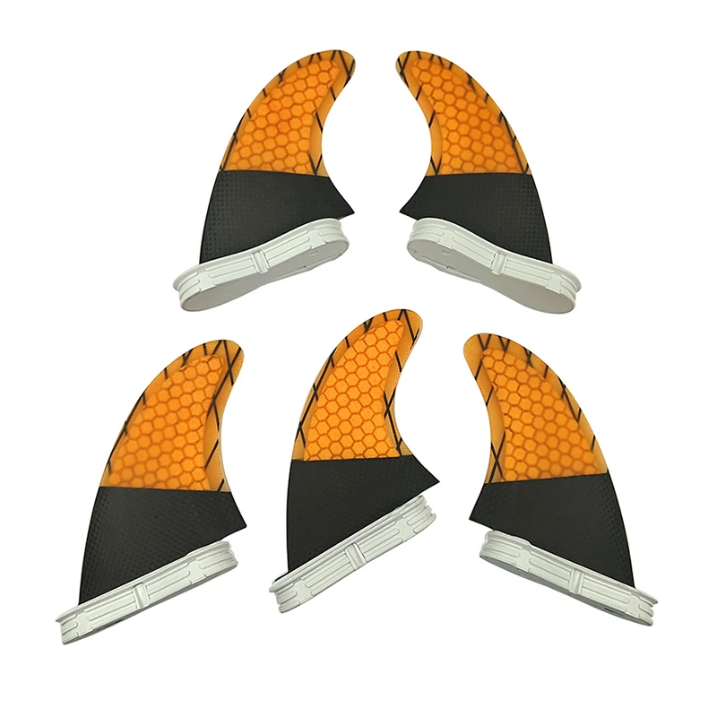 New UPSURF FCS 2 Surfboard Fin UK2.1 Orange Fibreglass.Honeycomb,Carbon Fiber Surf Fins Double Tabs 2 SUP Board Fin