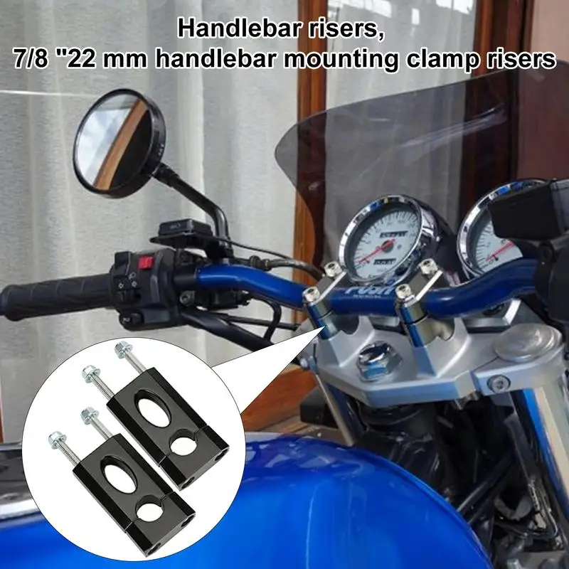 7/8 Handlebar Risers 22mm Handle Bar Clamp Riser Mount Aluminum Alloy Motorcycle Handlebar Clamp Riser bike accessories