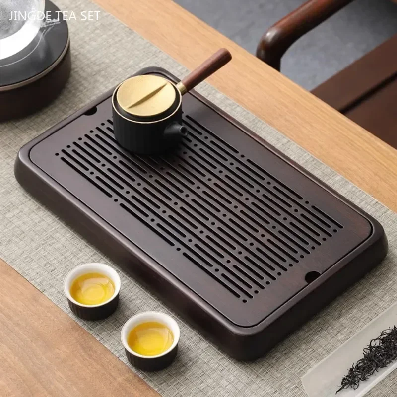 Water Storage Type Bamboo Tea Tray Household Drainage Type Tea Table Light Luxury Chinese Teapot Tray Tradition Tea Accessories
