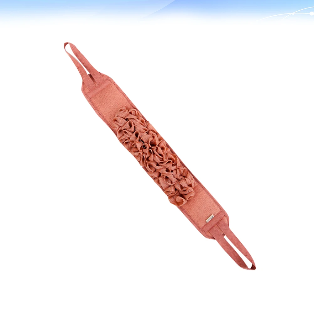 

1pc Bath Flower Strip Shower Exfoliating Back Rubbing Towel For Women Men Caramel Long Durable Body Scrub Bathing Reaching Back