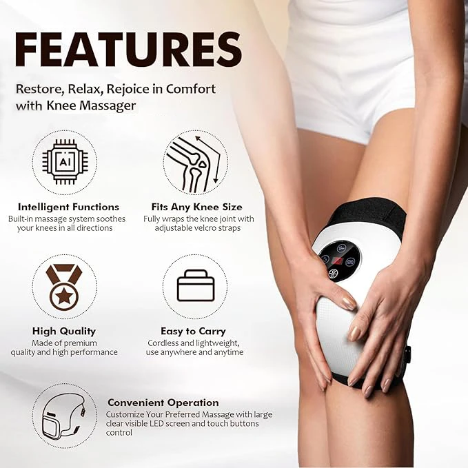 

Smart Library Airbag Extrusion Wireless Physiotherapy Hot Compress Knee Pads Home And Outdoor Massager