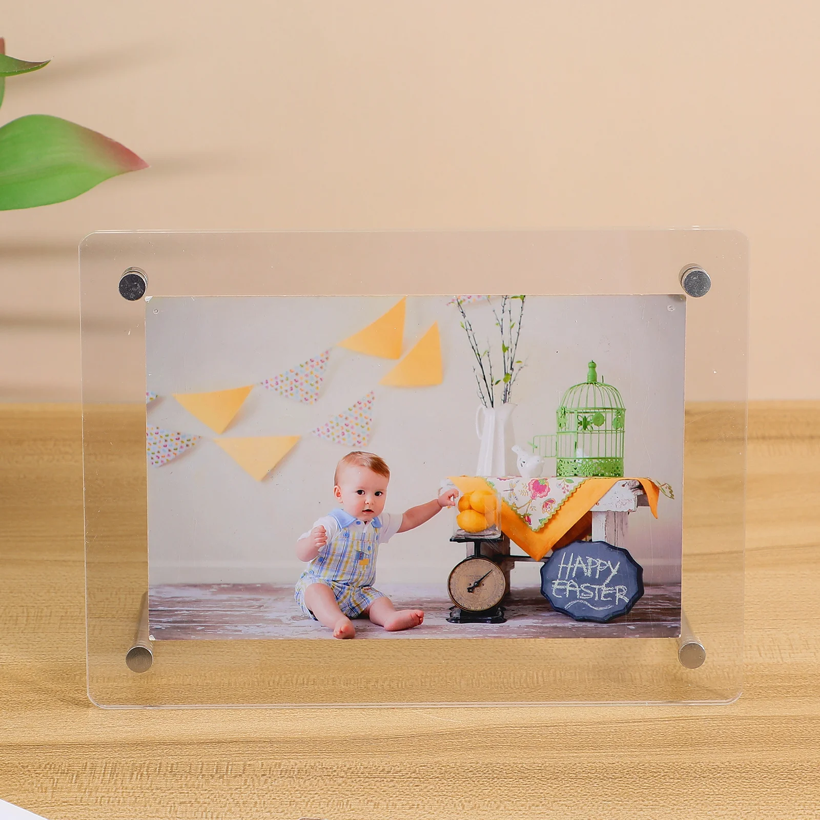 

Transparent Acrylic Picture Frame Desktop Photo Stand Minimalist Design Freestanding Versatile Horizontal Vertical Placement
