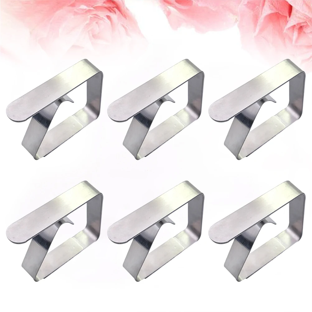 

12pcs Stainless Steel Tablecloth Clips Adjustable Windproof Holders For Picnic Wedding Party Home Restaurant Use