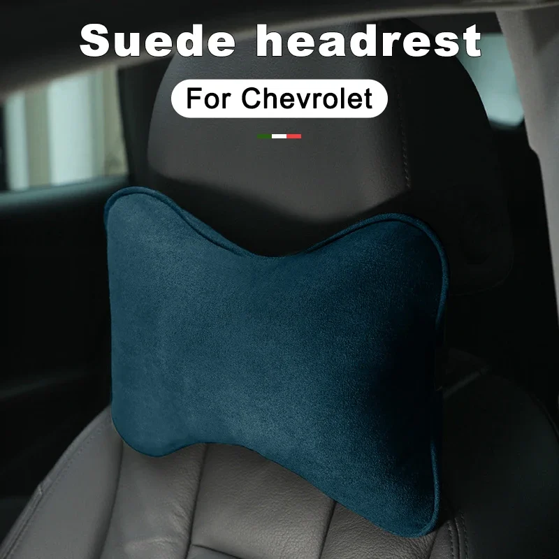 

Suede Car Neck Pillow for Chevrolet Aveo Camaro Equinox Trailblazer Trax Silverado - Headrest Cushion for Auto Seat Accessory