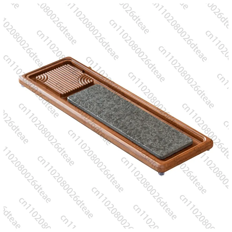 Black Gold Stone Tea Tray, Simple Household Large And Small Drainage And Water Storage Dual-use Dry Bubble Tray Tea Set