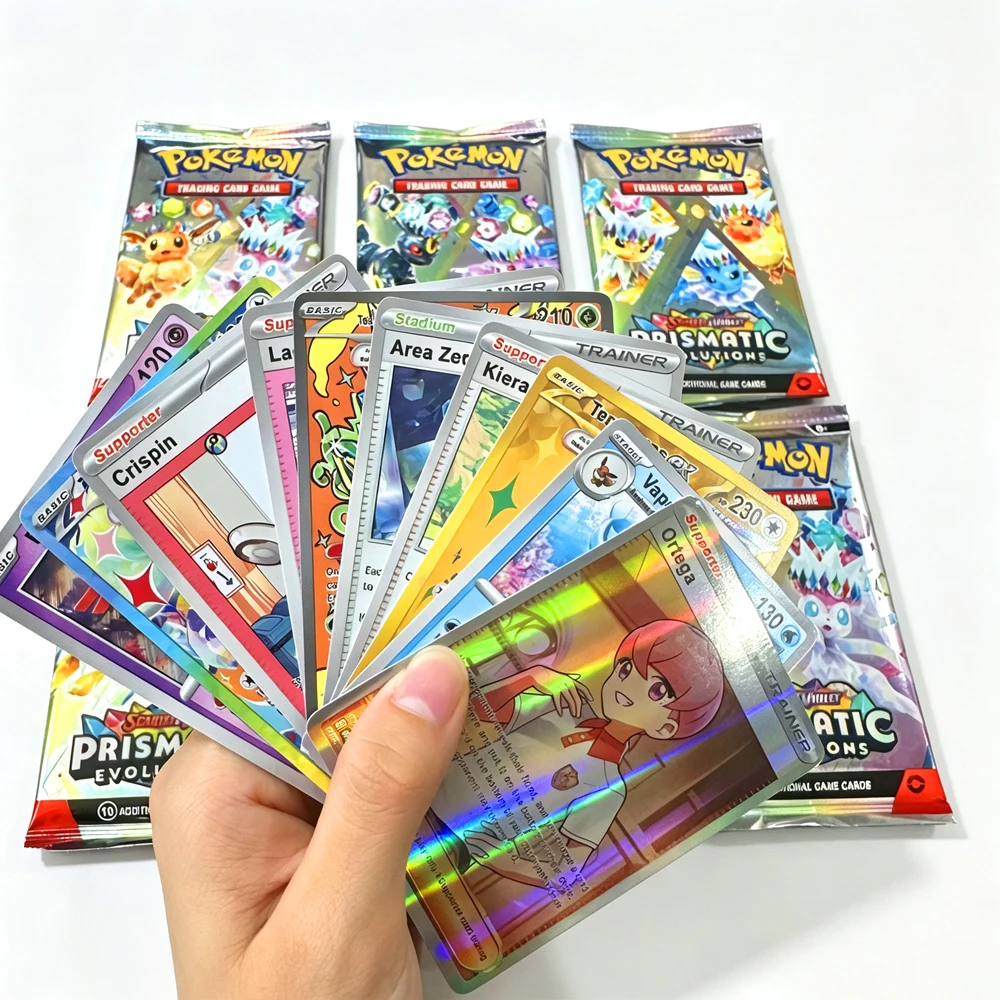 360Pcs pokémon English TCG Box, Eevee Prismatic Evolutions, Rivals, Black Bolt rare cards for fans to collect, battle & trade
