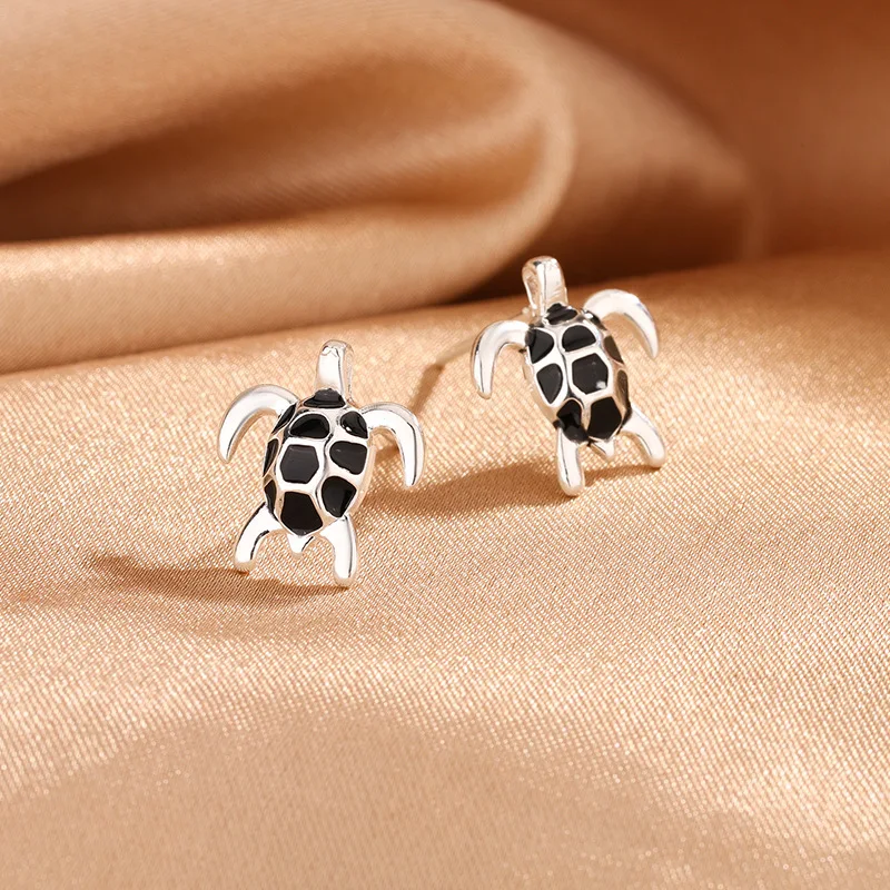 

New Fashiona Prsonality Turtle 925 Sterling Silver Cute And Versatile Animal Stud Earrings E274