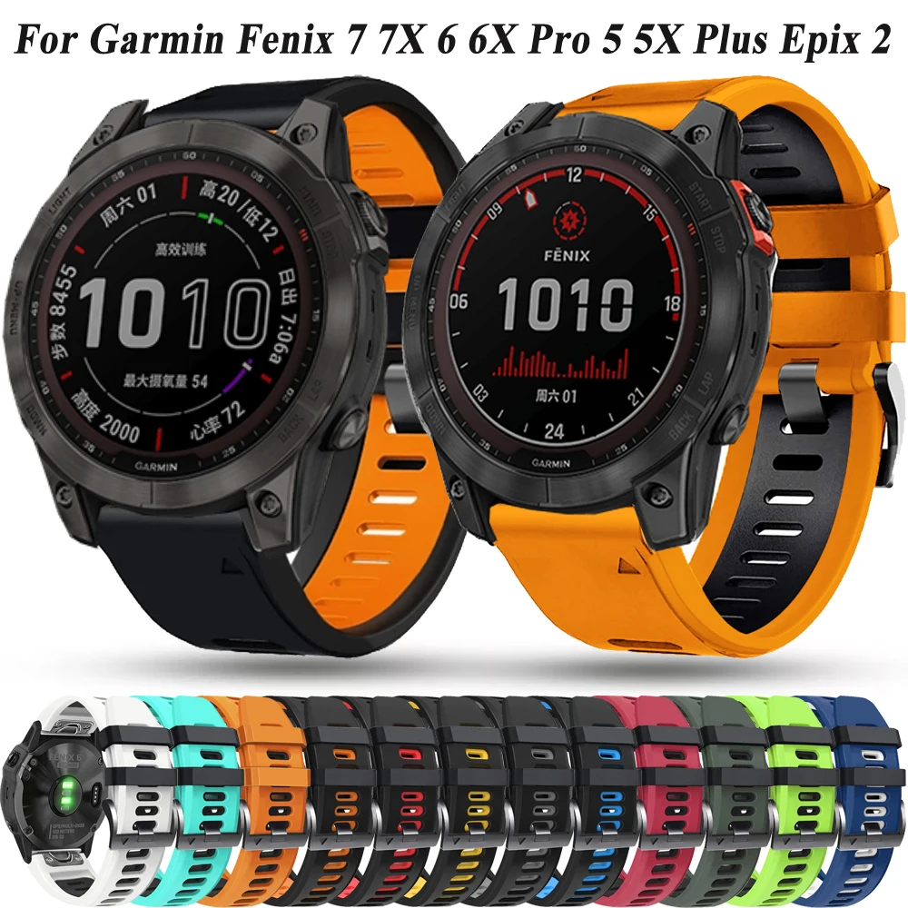 22/26mm inteligentny zegarek dla Garmin Fenix 7 7x6 6 6x Pro 5 5X Plus Instinct 2 Epix Gen 2 Tactix Delta silikonowa bransoletka