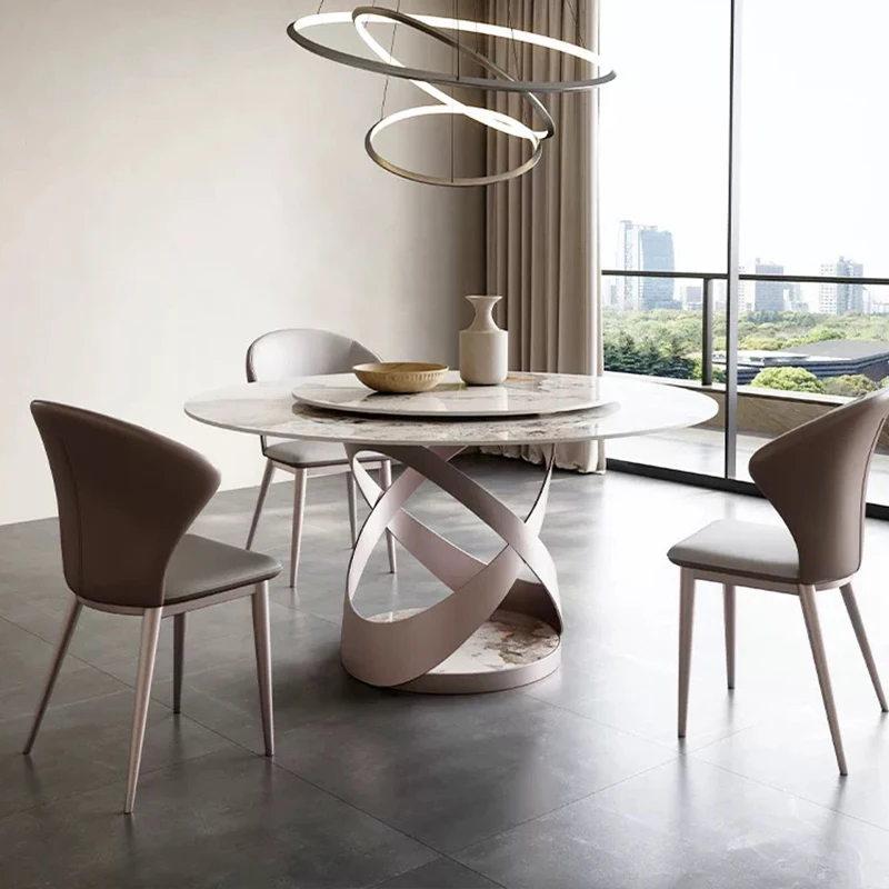 

Luxury Italian round dining table latest designer modern dining table with chairs high-end dining table set