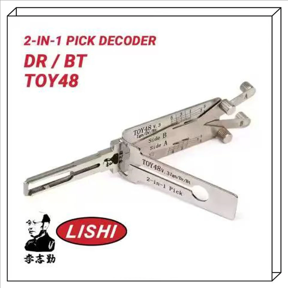 l Lishi TOY48 LOCKSMITH TOOL for Toyota Lexus 2-in-1 Pick Decoder Quad Lifter Anti Glare