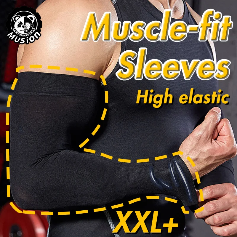 Musion-Mangas de brazo de protección solar para hombre, calcetín de mano para montar y correr, Unisex, talla grande, extendido y ensanchado, XXL,