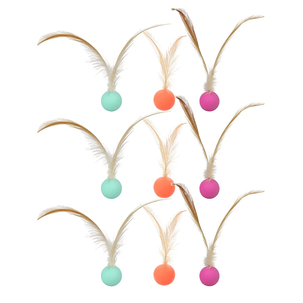 

9Pcs Interactive Elastic Ball for Cats Dogs Versatile Play Options Reducing Loneliness Strengthening Bond Cat Playing Toy