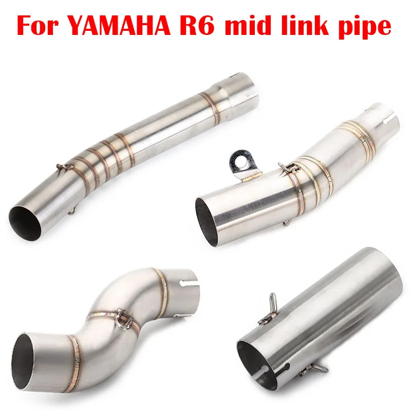 Slip On For Yamaha YZF R6 YZF-6R 1998 - 2023 Motorcycle Exhaust Escape Moto System Modify Middle Link Pipe Connect Muffler