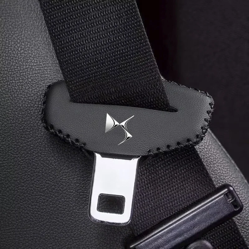 2pcs PU Leather Car Seat Belt Buckle Clip Cover Protector Anti-Scratch Case For DS SPIRIT DS3 DS4 DS4S DS5 5LS DS6 DS7 DS