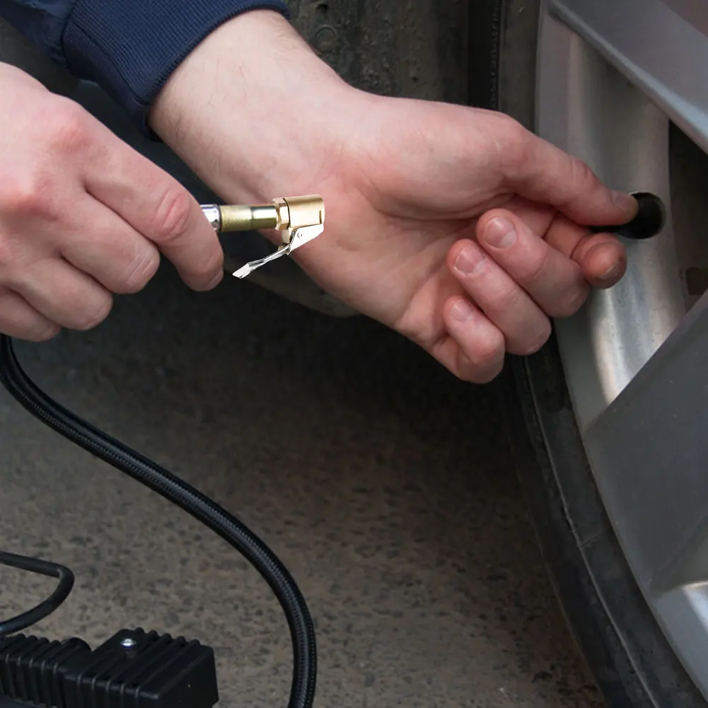 Connettore della valvola della pompa di gonfiaggio Mandrino della pompa dell'aria per camion per auto in ottone Clip della valvola della pompa da 6/8 mm Valvola della ruota del pneumatico per pompa gonfiabile