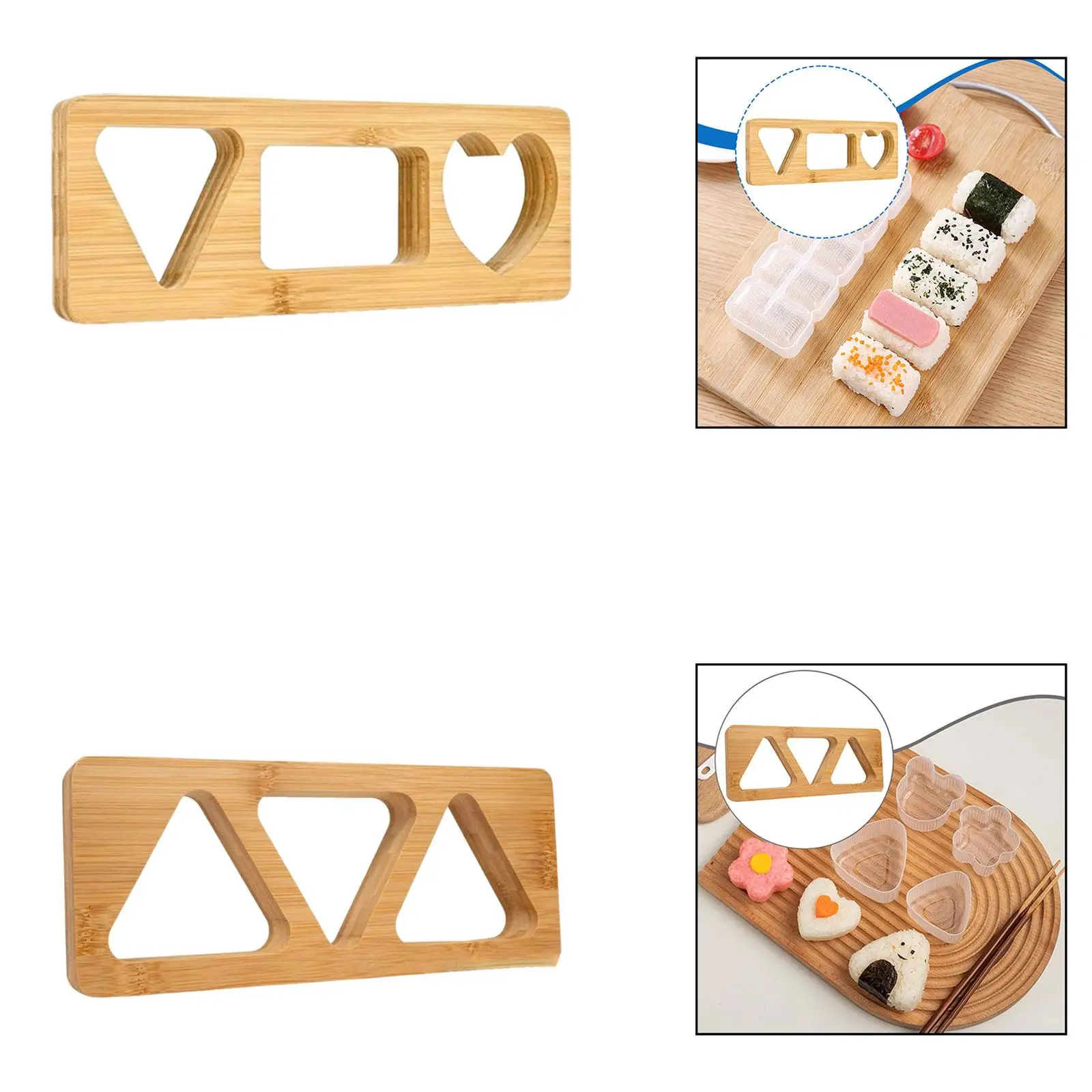 

Wooden Rice Ball Maker Portable Household Kitchen Gadget, Easy to Use Nonstick, Accessory, Onigiri Maker Rice Ball Press