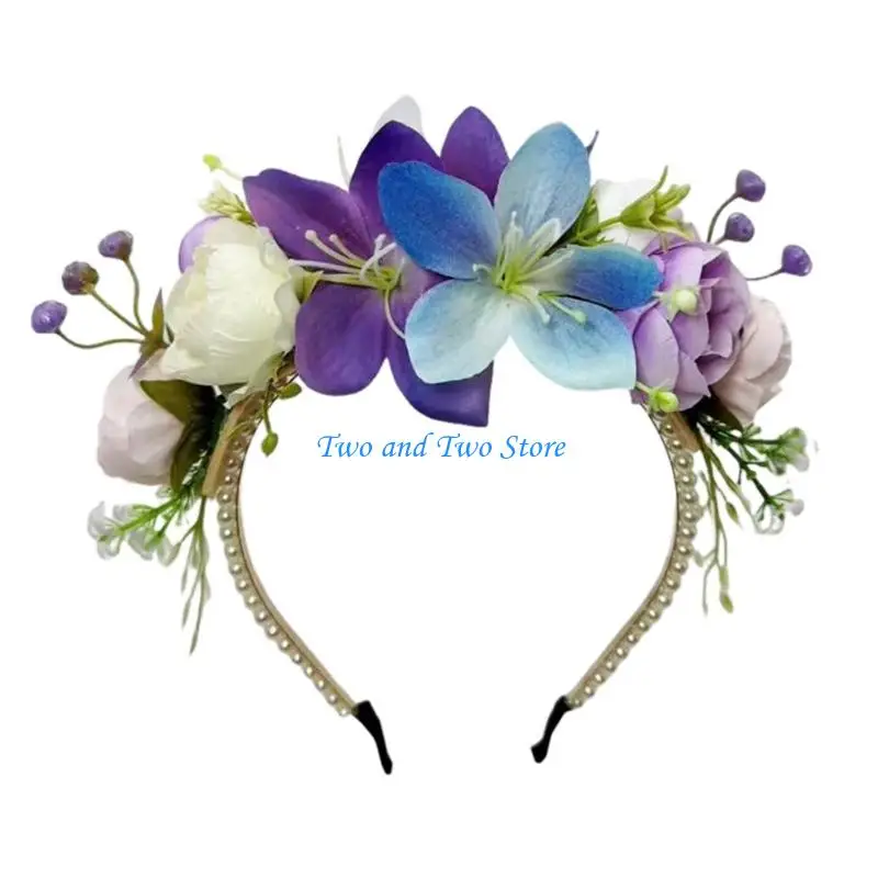 HX6F Soft Touch Floral Hair Accessory 3 Neutral Color Anniversary Hair Decoration Headwear For Various Occasion