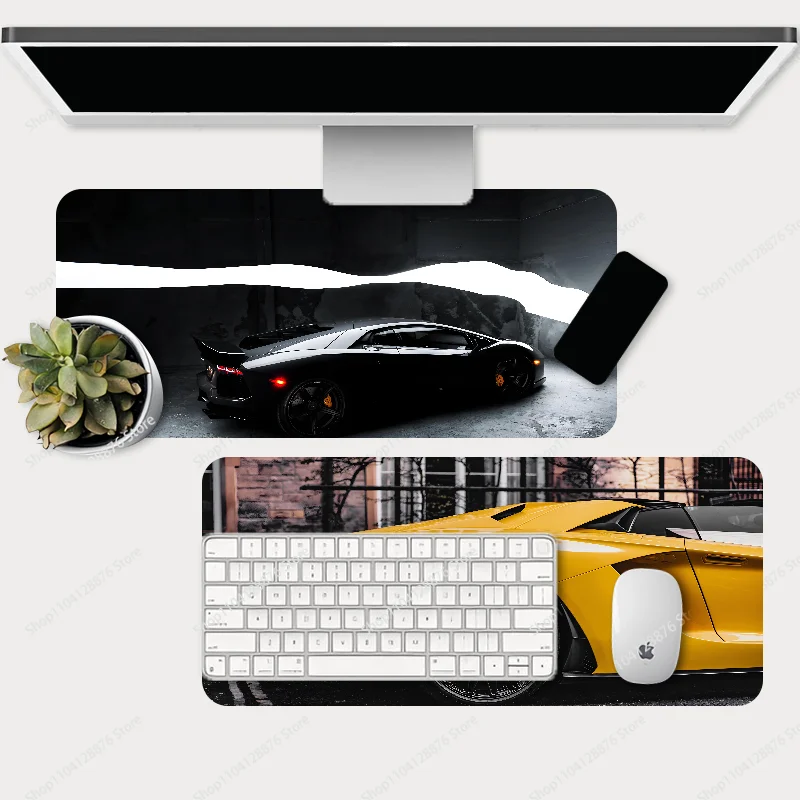 Cat Mousepad Large Gaming Mouse Pad LockEdge Thickened Computer Keyboard Table Desk Mat L-Lamborghini-i