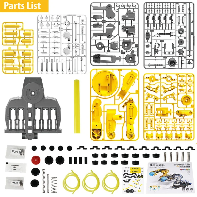 Juguetes para niños, brazo mecánico hidráulico ensamblado DIY, experimento científico de vapor, juego de juguetes de ingeniería para niños