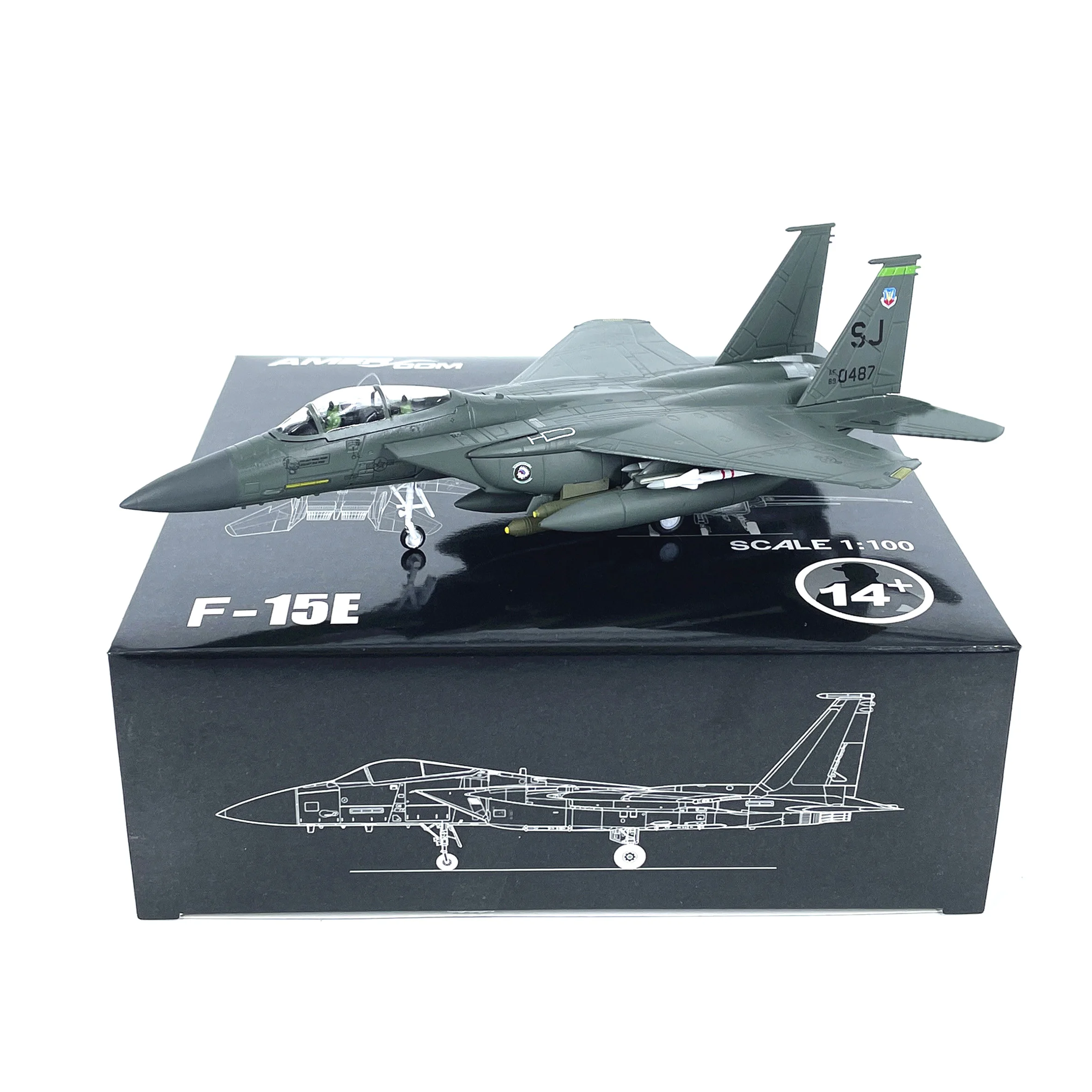 

1:100 модель истребителя США F15E SJ0487, модель изделия из сплава