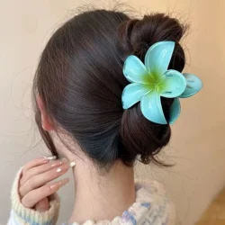 Five-petal flower Summer Super Fairy Vacation style frangeria Grab clip Shark Clip Acrylic flower hair grab hair accessories bac