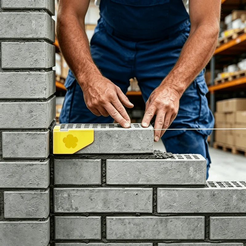 2/4 Stück gelbe Kunststoff-Ziegelklemme, Hilfswerkzeug zum Mauerwerken, Geschenk für Maurer – Detail 5