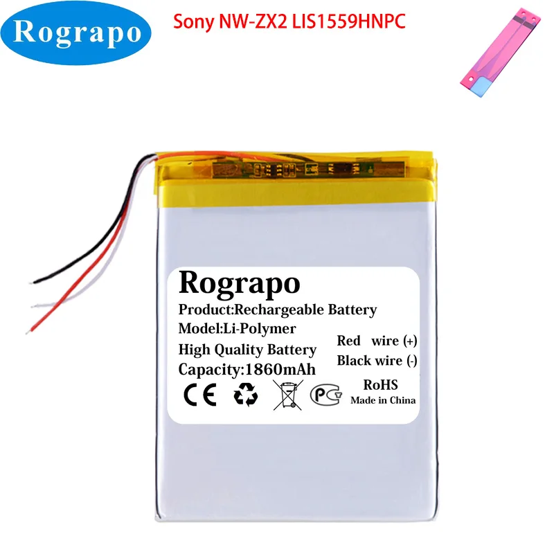 Batería LIS1559HNPC para reproductor de música SONY NW-ZX2, 3,7 V, 1860mAh, para Walkman