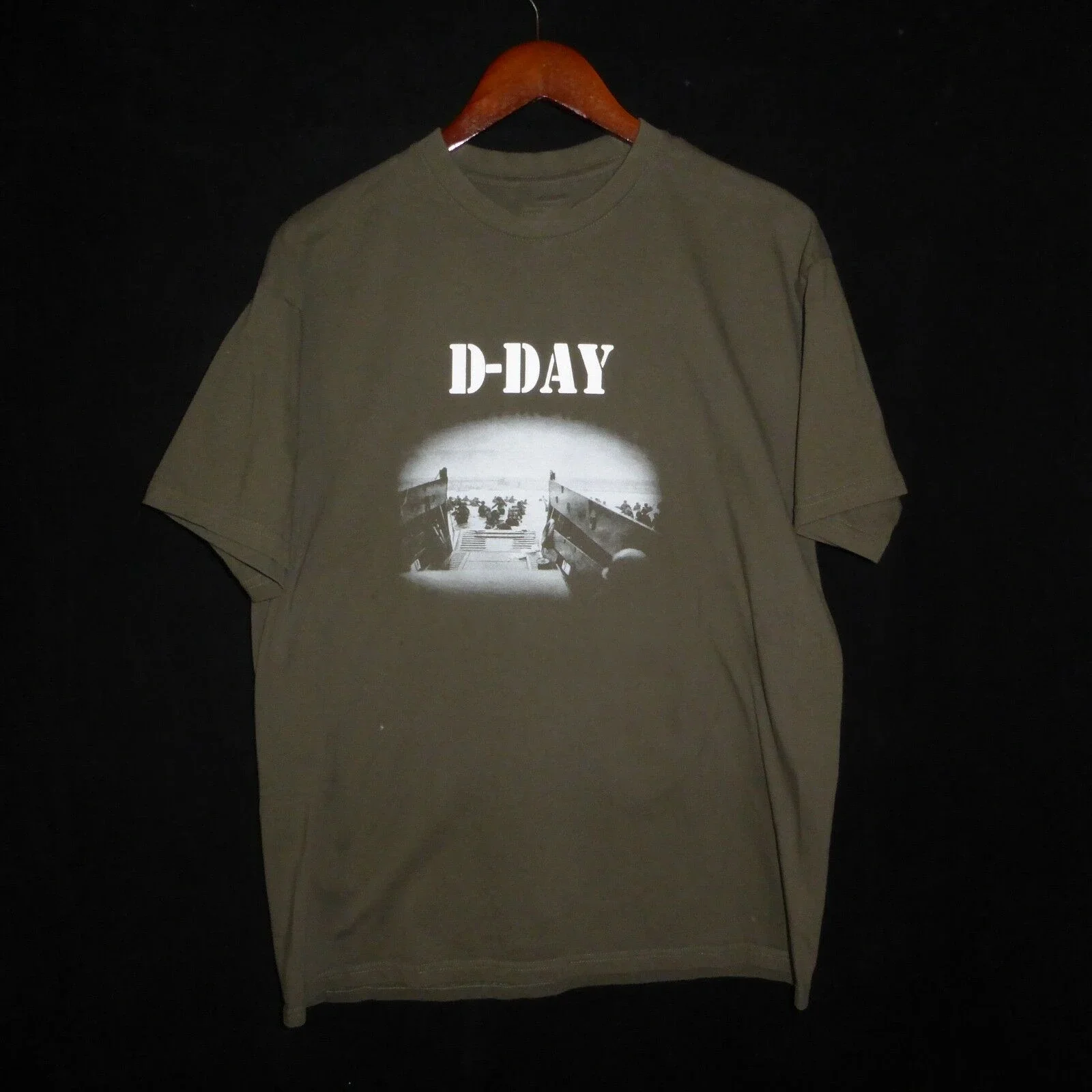 

D-Day Invasion of Normandy 6-6-1944 Army Green T-SHIRT Premium Cotton Short Sleeve O-Neck Mens T Shirt New S-3XL