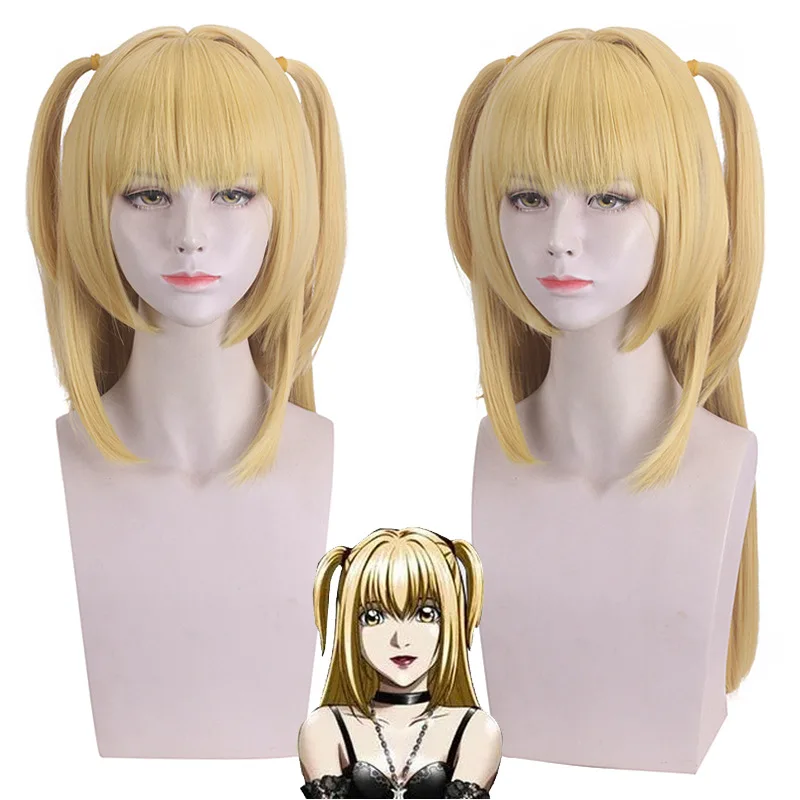 

Gold Wig Long Wigs With Two Pigtails Anime Sythetic Party Heat Resistant Fiber Birthday Gift Girls Hair