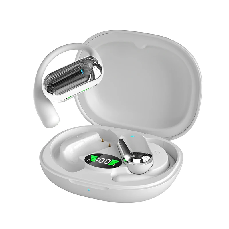 แบบเปิดชนิดไม่ใส่ในหูอายุการใช้งานแบตเตอรี่ยาวนานเป็นพิเศษหูฟังบลูทูธตัดเสียงรบกวนหูแขวนสากลหูฟังสปอร์ตไร้สาย