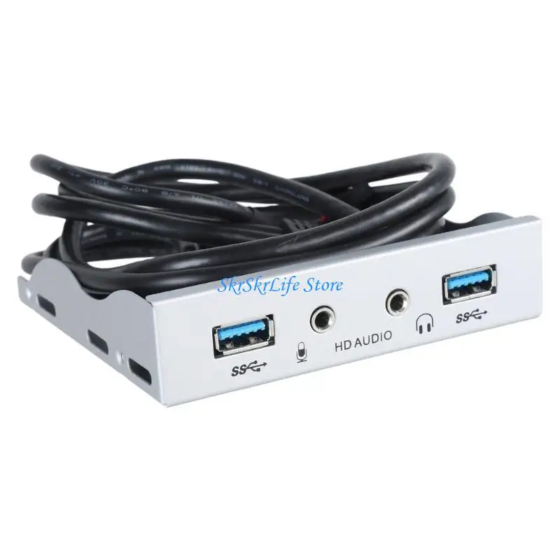 

E65E Адаптер USB3.0 на передней панели, 2 порта USB3.0 + порт для наушников + разъем 3,5 мм. Простая установка.