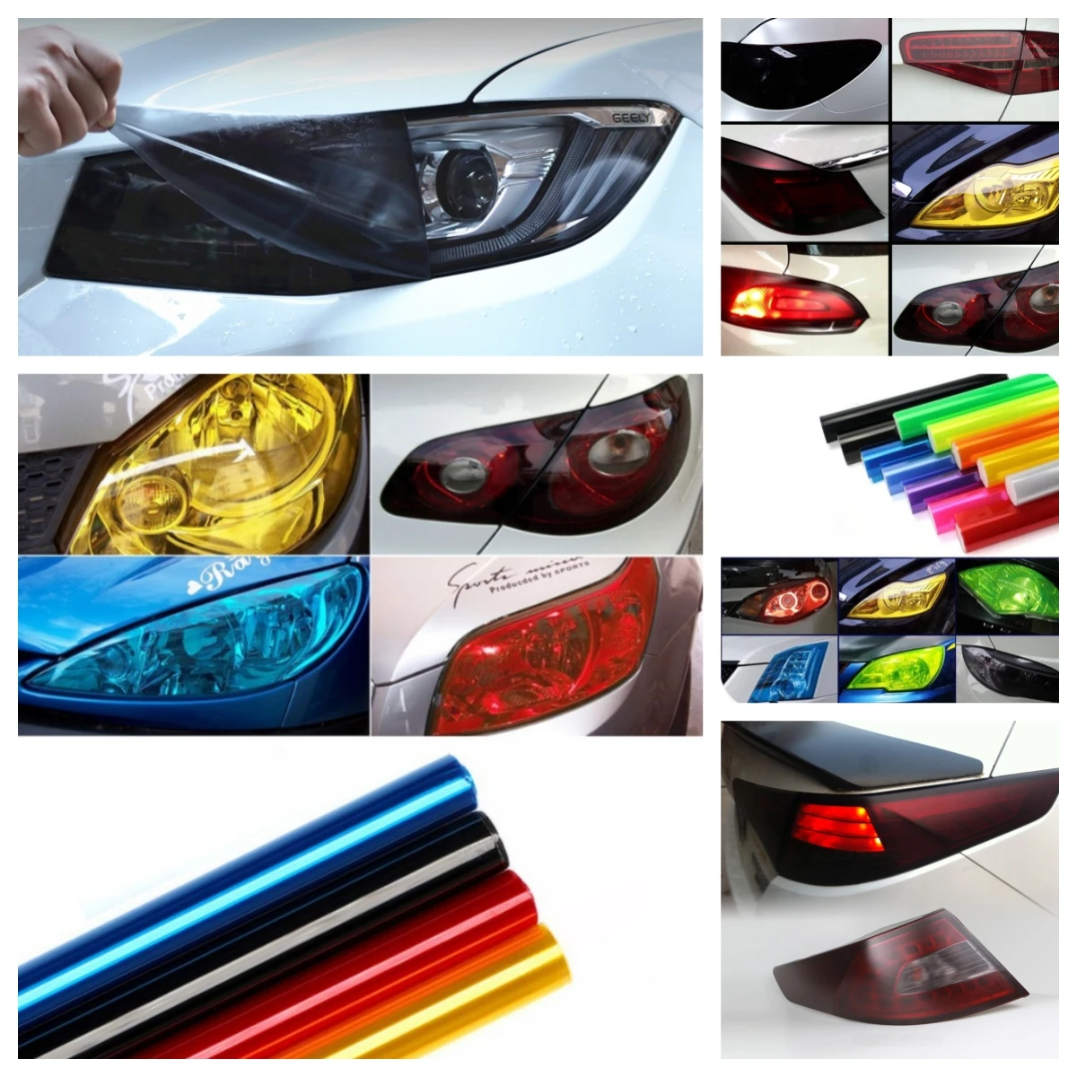 PVC Auto Scheinwerfer Lampe Film Nebel Lampe Aufkleber Auto Scheinwerfer Tailing Moulding Folie Selbst-Kleber Auto Zubehör