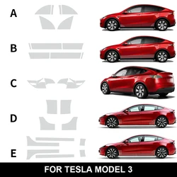 Película protectora de TPU para Tesla Model 3, modelo Y, 2017-2024, Highland, puerta delantera Y trasera, lámpara de parachoques extendida, Invisible, PPF para coche