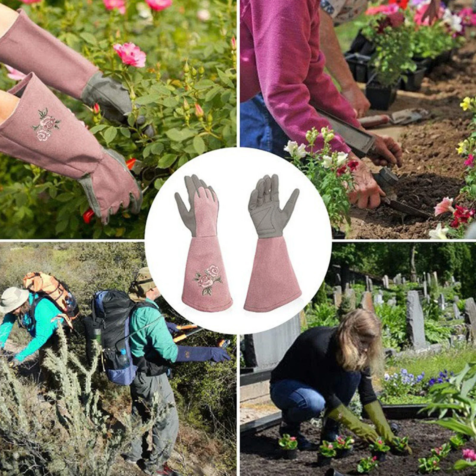 

General Multi Use Safety Work Gloves Floral Printed Long Sleeve Gardening Gloves for Gardening Warehouse Working