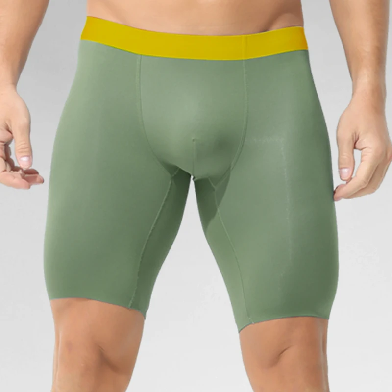 

Men's Sports Underwear with Long Legs and Fat Men's Antibacterial Boxer Briefs for Boys, Anti-Wear Leg Boxer Shorts