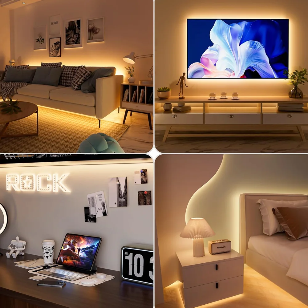 USB Zigbee COB LED Strip 5V 1m 2m 3m Warm Natural White TV BackLighting Cabinet Lighting Room Decor for Alexa/Google Assistant